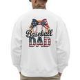 Baseball Dad American Flag Bow Sports Premium Men's Sweatshirt Back Print