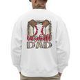 Baseball Dad Leopard Proud Ball Dad Game Day Men's Sweatshirt Back Print