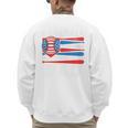 Baseball Dad For Men American Flag 4th Of July Fathers Day Premium Men's Sweatshirt Back Print