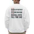 Baseball Dad Part-Time Pitching Machine Warm-Up Partner Men's Sweatshirt Back Print