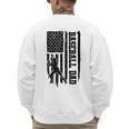 Baseball Dad Retro American USA Flag Baseball Father's Day Men's Sweatshirt Back Print Baseball Dad Retro American USA Flag Baseball Father's Day Men's Sweatshirt Back Print