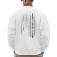 Baseball Dad Silhouette Bat Flag Stars Premium Men's Sweatshirt Back Print