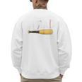 Baseball Player Dad Papa Number One Baseball Dad Fathers Day Raglan Baseball Tee Men's Sweatshirt Back Print