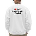 I Love Hot Baseball Dads Heart Men's Sweatshirt Back Print