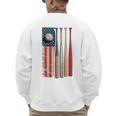 Patriotic USA Flag American Baseball Dad 4th Of July Men's Sweatshirt Back Print Patriotic USA Flag American Baseball Dad 4th Of July Men's Sweatshirt Back Print
