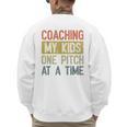 Vintage Baseball Dad Coaching My Kids One Pitch At A Time Men's Sweatshirt Back Print Vintage Baseball Dad Coaching My Kids One Pitch At A Time Men's Sweatshirt Back Print