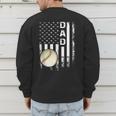 Baseball Dad America Flag Vintage Christmas Xmas Men's Sweatshirt Back Print