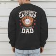 Baseball Dad Father's Day Catcher Men Men's Sweatshirt Back Print