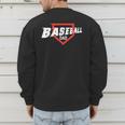 Baseball Dad Field Day Baseball Fans Family Matching Men's Sweatshirt Back Print