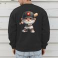 Baseball Dad Gnome With Baseball Bat For Grandpa Life Men's Sweatshirt Back Print