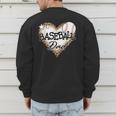 Baseball Dad Leopard Heart Baseball Lover Men's Sweatshirt Back Print