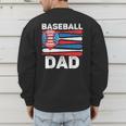 Baseball Dad For Men American Flag 4th Of July Fathers Day Men's Sweatshirt Back Print