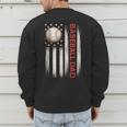 Baseball DAD USA American Flag Fathers Day 4th Of July Men's Sweatshirt Back Print Baseball DAD USA American Flag Fathers Day 4th Of July Men's Sweatshirt Back Print