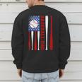 Baseball Dad USA American Flag Father's Day 4th Of July Men's Sweatshirt Back Print Baseball Dad USA American Flag Father's Day 4th Of July Men's Sweatshirt Back Print
