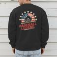 Baseball Dad USA Flag Men's Sweatshirt Back Print Baseball Dad USA Flag Men's Sweatshirt Back Print