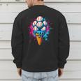 Baseball Ice Cream Drip Baseball Dad Sports Fan Youth Boys Men's Sweatshirt Back Print