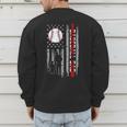 Father's Day USA Flag Patriotic Baseball Dad Men's Sweatshirt Back Print