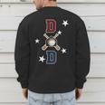 Patriotic Baseball Dad Father's Day Red Blue Star Men's Sweatshirt Back Print Patriotic Baseball Dad Father's Day Red Blue Star Men's Sweatshirt Back Print