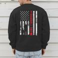 Proud Baseball Dad American Flag Sports Father Day Men's Sweatshirt Back Print