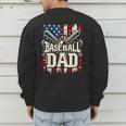 Retro American Flag Baseball Dad Father's Day Men's Sweatshirt Back Print