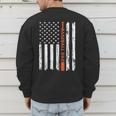 Retro Baseball Dad American Flag Father's Day 4th Of July Men's Sweatshirt Back Print