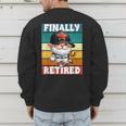 Retro Baseball Retirement Gnome Baseball Dad Finally Retired Men's Sweatshirt Back Print Retro Baseball Retirement Gnome Baseball Dad Finally Retired Men's Sweatshirt Back Print
