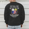 Softball Dad Like A Baseball Dad 4th Of July USA Retro Flag Men's Sweatshirt Back Print