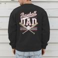 Vintage Baseball Dad Father's Day Husband Daddy Dad In Law Men's Sweatshirt Back Print