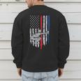 Vintage Baseball US Flag Tee Baseball Dad Player Coach Men's Sweatshirt Back Print
