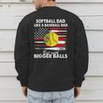 Vintage Softball Dad Like A Baseball Dad US Flag Fathers Day Men's Sweatshirt Back Print Vintage Softball Dad Like A Baseball Dad US Flag Fathers Day Men's Sweatshirt Back Print