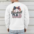 Baseball Dad American Flag Bow Sports Men's Sweatshirt Back Print