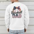 Baseball Dad American Flag Bow Sports Premium Men's Sweatshirt Back Print