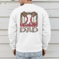 Baseball Dad Leopard Proud Ball Dad Game Day Men's Sweatshirt Back Print