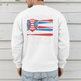 Baseball Dad For Men American Flag 4th Of July Fathers Day Premium Men's Sweatshirt Back Print