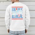 In My Baseball Papa Era Groovy Baseball Dad Family Matching Premium Men's Sweatshirt Back Print
