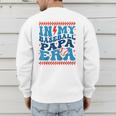 In My Baseball Papa Era Groovy Baseball Dad Family Matching Raglan Baseball Tee Men's Sweatshirt Back Print