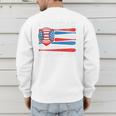 Best Dad Coach Ever Baseball Dad American Flag 4th Of July Premium Men's Sweatshirt Back Print Best Dad Coach Ever Baseball Dad American Flag 4th Of July Premium Men's Sweatshirt Back Print