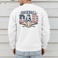 Patriotic Baseball Dad USA Flag American 4th Of July Men's Sweatshirt Back Print Patriotic Baseball Dad USA Flag American 4th Of July Men's Sweatshirt Back Print