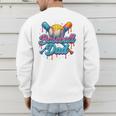 Retro Baseball Dad Dripping Ice Cream Father's Day Men's Sweatshirt Back Print