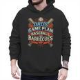 Baseball Dad BBQ Grill Dad's Game Plan Baseball & Barbecues Men Hoodie