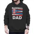 Baseball Dad For Men American Flag 4th Of July Fathers Day Men Hoodie