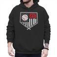 Baseball Dad Men USA American Flag Fathers Day 4th Of July Men Hoodie