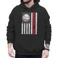 Baseball Dad USA American Flag Patriotic Dad 4th Of July Men Hoodie