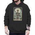 Retro Skeleton Baseball Dad Tarot Card Halloween Sport Lover Men Hoodie