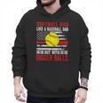 Vintage Softball Dad Like A Baseball Dad US Flag Men Hoodie