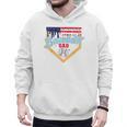 Baseball Dad Ice Cream Drip Father American Flag 4th Of July Men Hoodie