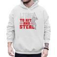 Baseball Dad Teach Kids Hit And Steal Softball Game Premium Tri-Blend Men Hoodie