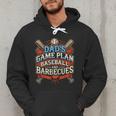 Baseball Dad BBQ Grill Dad's Game Plan Baseball & Barbecues Men Hoodie
