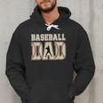 Baseball Dad Distressed Bold Stitch Graphic Sports Father Men Hoodie