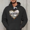Baseball Dad Leopard Heart Baseball Lover Men Hoodie